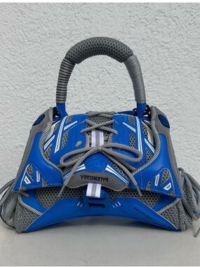 Balenciaga Blue and Gray Mini Trainer-Style Top Handle Bag